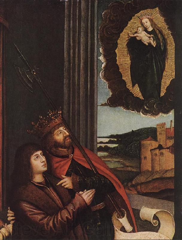 STRIGEL, Bernhard St Ladislas Presents Wladislav II and his Sons to the Virgin (detail)  wr Spain oil painting art